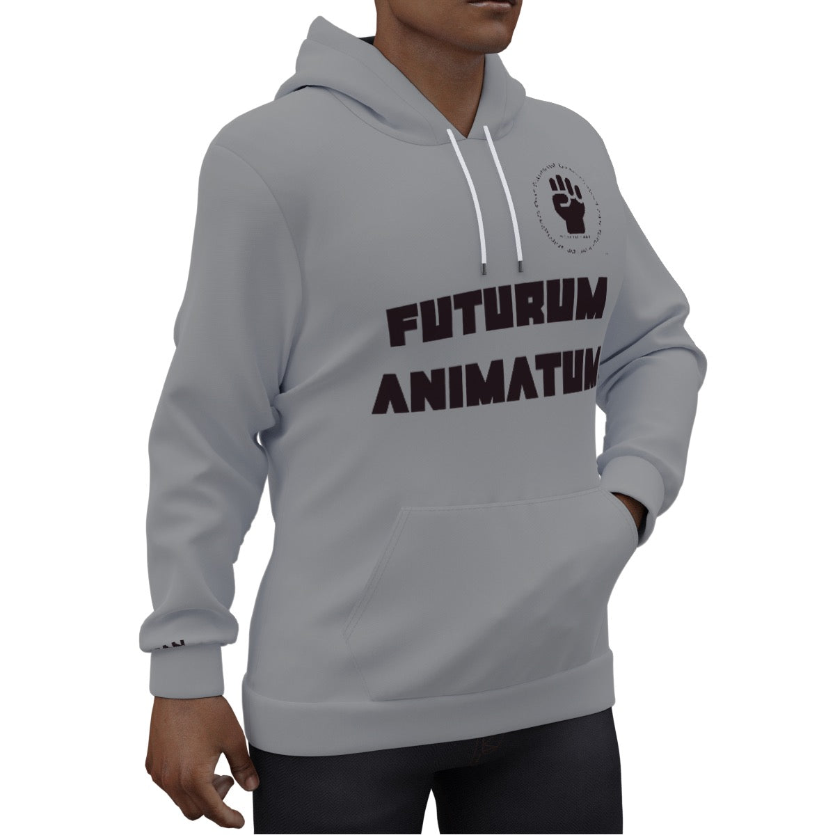 PECAN Design-Your-Own Futurum Animatum Eco-friendly Hoodie -- Gray