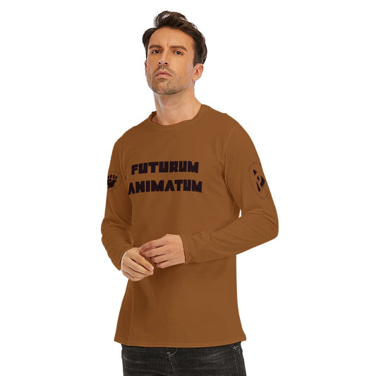 PECAN Design-Your-Own, Futurum Animatum Long Sleeve T-Shirt - Brown